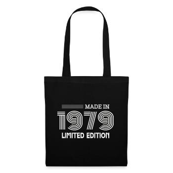 1979 Geburtstagsgeschenkidee 1979 - Stoffbeutel - Schwarz - Vorne