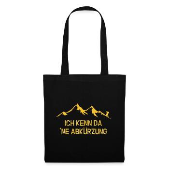 Abkürzung - Wandern - Outdoor - vintage - Stoffbeutel - Schwarz - Vorne