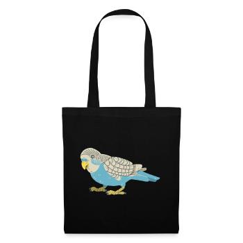 Perruche ondulée - Sac en tissu - noir - Devant