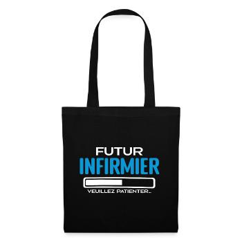 Futur Infirmier Idée Cadeau Infirmier - Sac en tissu - noir - Devant