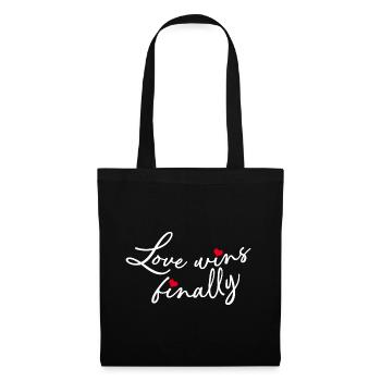 L’amour finit par l’emporter - Sac en tissu - noir - Devant