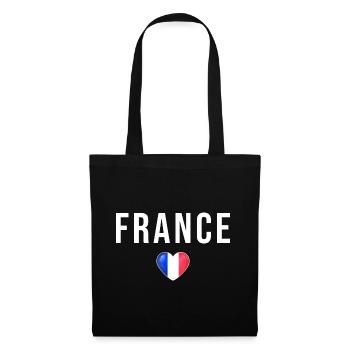 Drapeau France français - Sac en tissu - noir - Devant