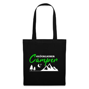 Happy Camper Camping Hommes Cadeau Drôle - Sac en tissu - noir - Devant