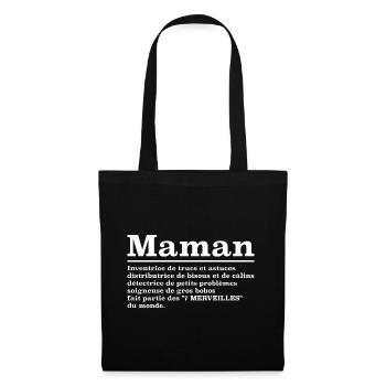 Maman définition humour - Sac en tissu - noir - Devant