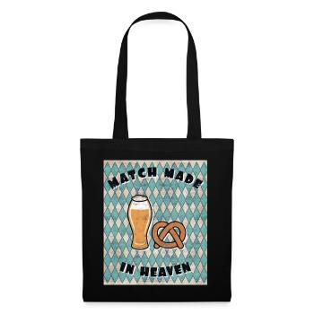 Bretzel cadeau boulangerie cadeau bretzel boulanger - Sac en tissu - noir - Devant