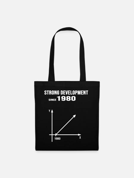 1980 geburtstag jubiläum strong development - Stoffbeutel - Schwarz