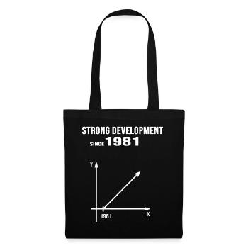 1981 geburtstag jubiläum strong development - Stoffbeutel - Schwarz - Vorne