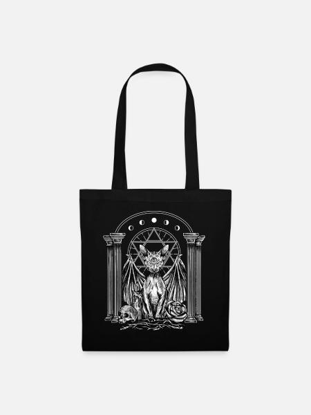 Gothic-Katzen-Design für Gothic-Fans - Stoffbeutel - Schwarz