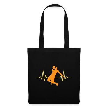 ECG Heartbeat Basketball Pulse | Les couleurs peuvent être changées - Sac en tissu - noir - Devant