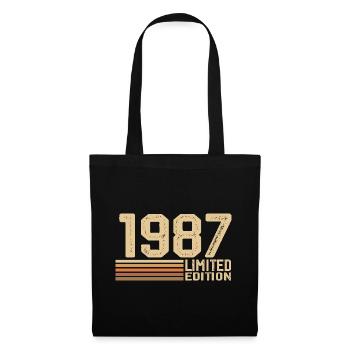 Né en 1987 anniversaire - Cadeau 1987 Vintage 1987 - Sac en tissu - noir - Devant