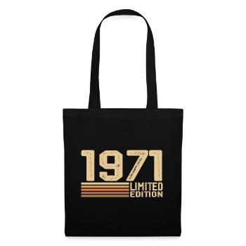 Né en 1971 anniversaire - Cadeau 1971 Vintage 1971 - Sac en tissu - noir - Devant