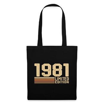 Jahrgang 1981 Geburtstag - Geschenk 1981 Jahrgang 1981 - Stoffbeutel - Schwarz - Vorne