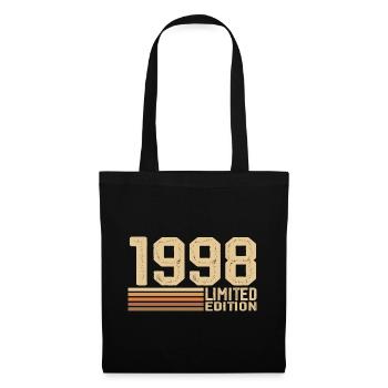 Né en 1998 anniversaire - Cadeau 1998 Vintage 1998 - Sac en tissu - noir - Devant