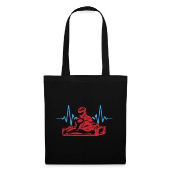 Heartbeat Go-Kart Go Kart | Les couleurs peuvent être changées - Sac en tissu - noir - Devant