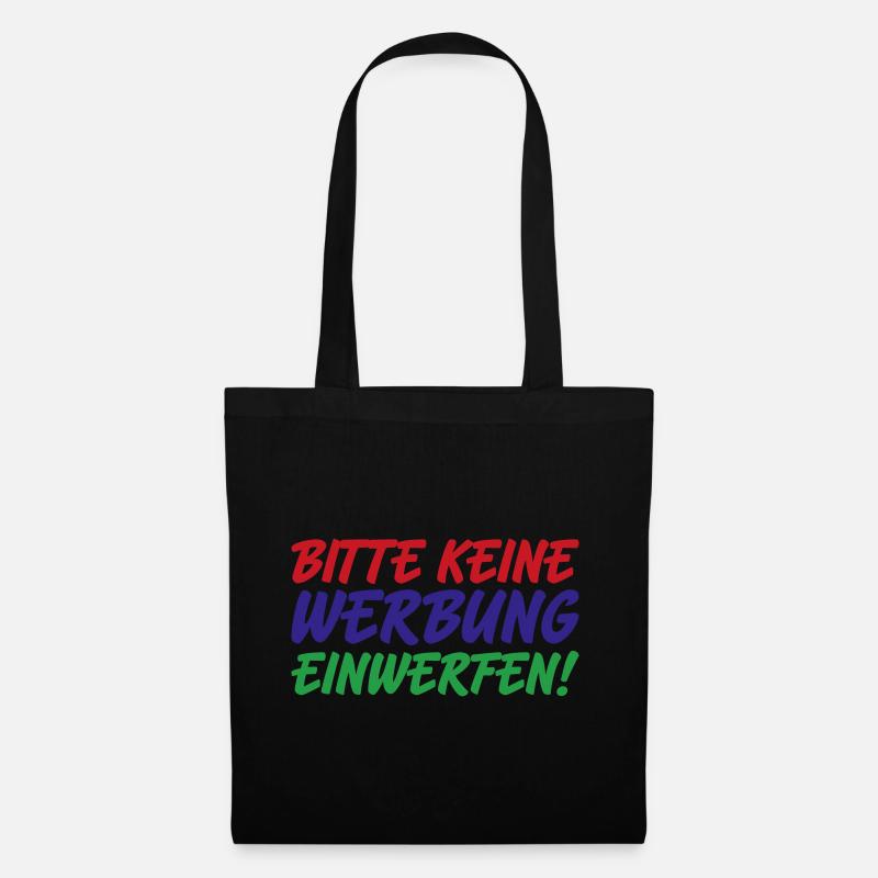 Bitte keine Werbung | Farben änderbar - Stoffbeutel - Schwarz