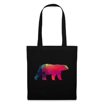 Polar bear colorful bear polygon antarctic ice animal - Tote Bag - black - Front