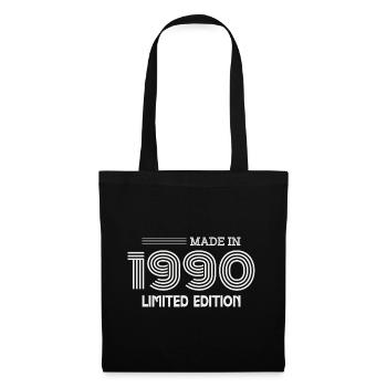 1990 Geburtstagsgeschenk 1990 Geschenkidee - Stoffbeutel - Schwarz - Vorne