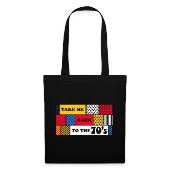 70er Jahre Grafik - Stoffbeutel - Schwarz - Vorne