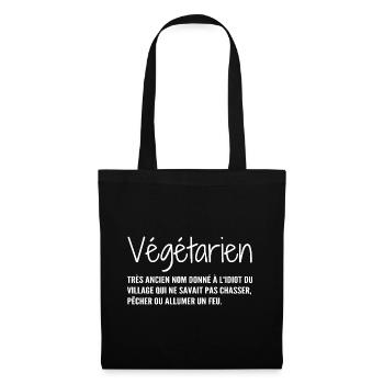 Definition: Vegetarisch, Humor - Stoffbeutel - Schwarz - Vorne
