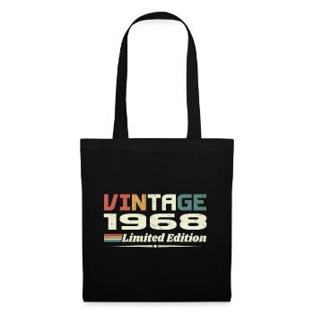 Jahrgang 1968 Geschenk 1968 Geburtstag 1968 Retro - Stoffbeutel - Schwarz - Vorne