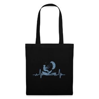 Kitesurfen - Battement de Coeur - Heartbeat - Stoffbeutel - Schwarz - Vorne