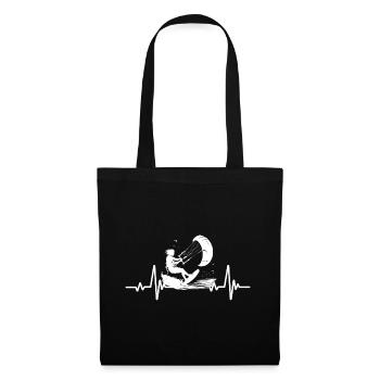 Kitesurfen - Battement de Coeur - Heartbeat - Stoffbeutel - Schwarz - Vorne