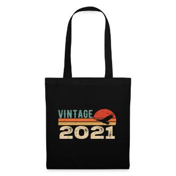 Jahrgang 2021 Retro 2021 Geburtstagsgeschenk - Stoffbeutel - Schwarz - Vorne