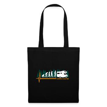 Camping-car Evolution Camping - Cadeau campeur - Sac en tissu - noir - Devant