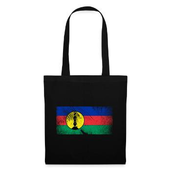 New Caledonia - Flag - Vintage Grunge - Tote Bag - black - Front