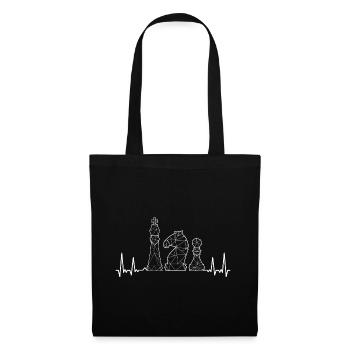Chess Play Heartbeat Chess Game Gift - Tote Bag - black - Front