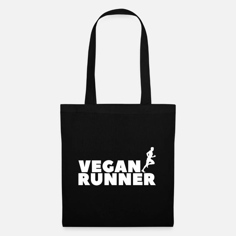 Vegan runner Mann Sport Geschenk Plant - Stoffbeutel - Schwarz