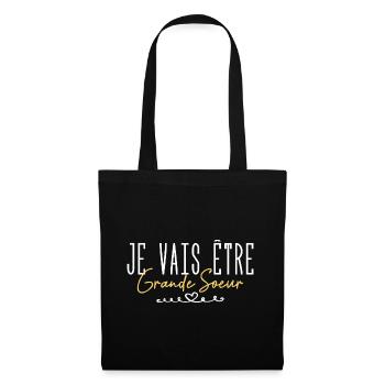 Je vais être grande sœur - Sac en tissu - noir - Devant
