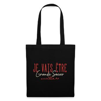 Je vais être grande sœur - Sac en tissu - noir - Devant