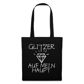 Glitzer - Stoffbeutel - Schwarz - Vorne