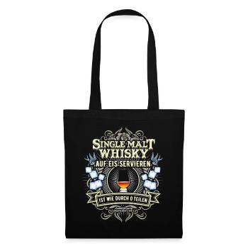 Single Malt Whisky auf Eis servieren - Stoffbeutel - Schwarz - Vorne