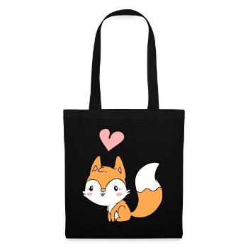 Fuchs - Stoffbeutel - Schwarz - Vorne