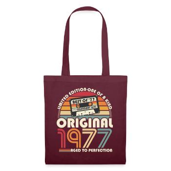 Original 1977 Vintage Vintage Retro Birthday - Tote Bag - burgundy - Front