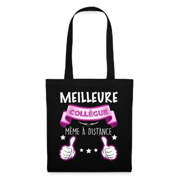 Meilleure Collegue Même à distance Cadeau Femme - Sac en tissu - noir - Devant
