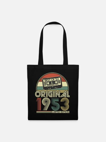 Original 1953 Jahrgang Vintage Geburtstag Retro - Stoffbeutel - Schwarz
