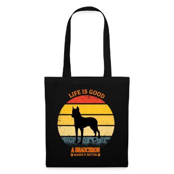 Life Is Good A Beauceron Makes It Better - Stoffbeutel - Schwarz - Vorne