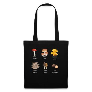 Cueillette Récolte Champignon Nature Mycologie - Sac en tissu - noir - Devant