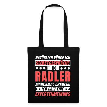 Ich führe Selbstgespräche - Radler Edition - Stoffbeutel - Schwarz - Vorne