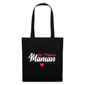 Je t'aime maman ! - Sac en tissu - noir - Devant