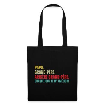 Papa,grand-père,arrière grand-père humour cadeau - Sac en tissu - noir - Devant