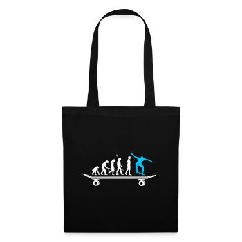 Skateboarder évolution skateboard - Sac en tissu - noir - Devant