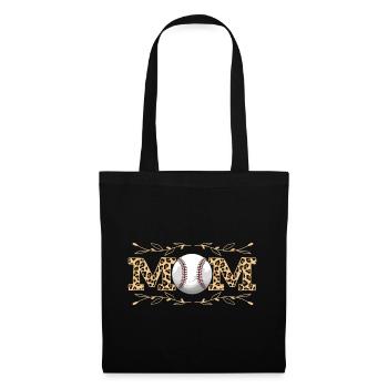 Leopard Baseball-Mutter Frauen Baseball-Mama - Stoffbeutel - Schwarz - Vorne