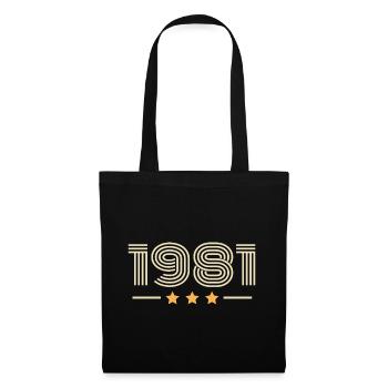 Legendär seit 1981 Geburtstagsgeschenk 1981 - Stoffbeutel - Schwarz - Vorne