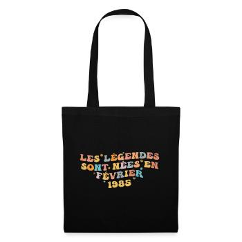 Les légendes sont nées Février 1985 | Femme Cadeau - Sac en tissu - noir - Devant