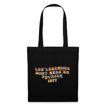 Les légendes sont nées Février 1977 | Femme Cadeau - Sac en tissu - noir - Devant