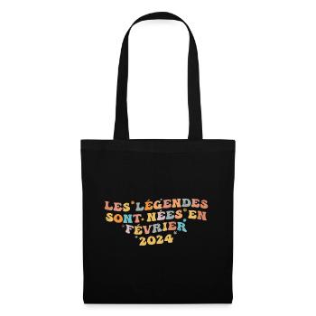 Vintage Février 2024, Rétro Cadeau - Sac en tissu - noir - Devant